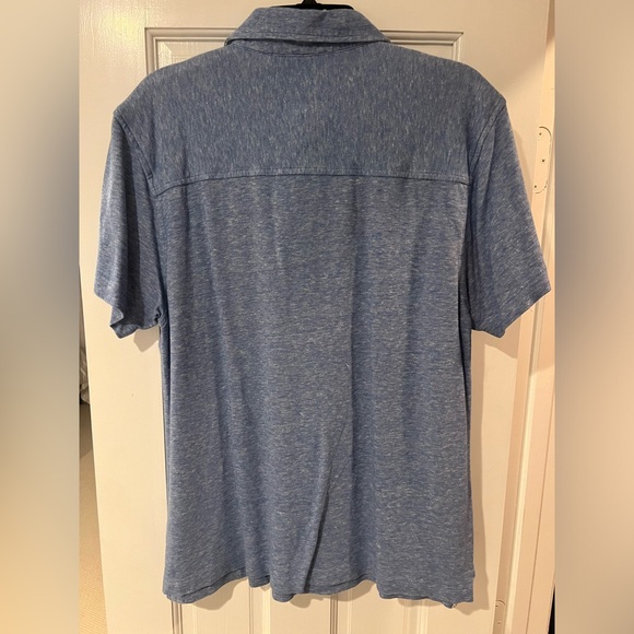 MENS THADDEUS LINEN POLO SHIRT - Picture 3 of 5